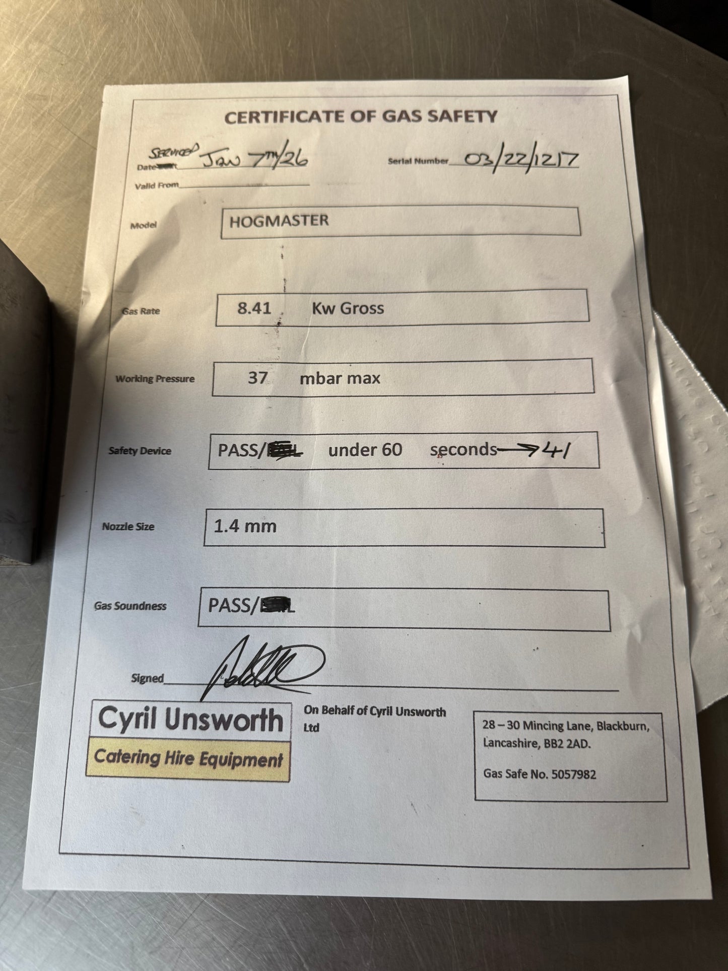 Refurbished Hogmaster Hog machine with Glass SPM03/22/1217