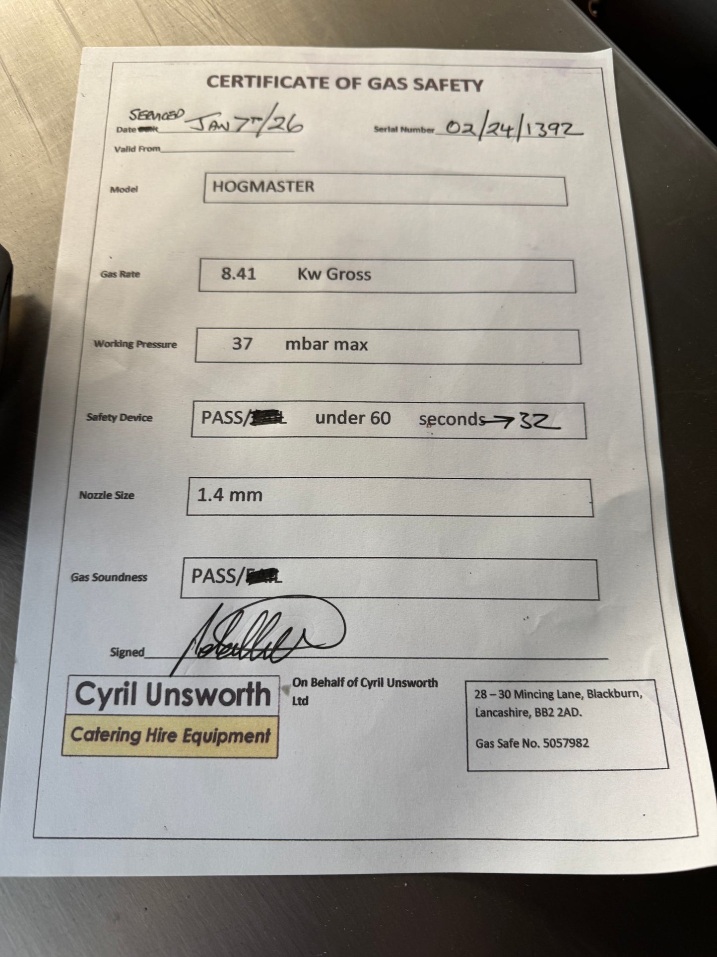 Refurbished Hogmaster Hog machine with Glass SPM02/24/1392
